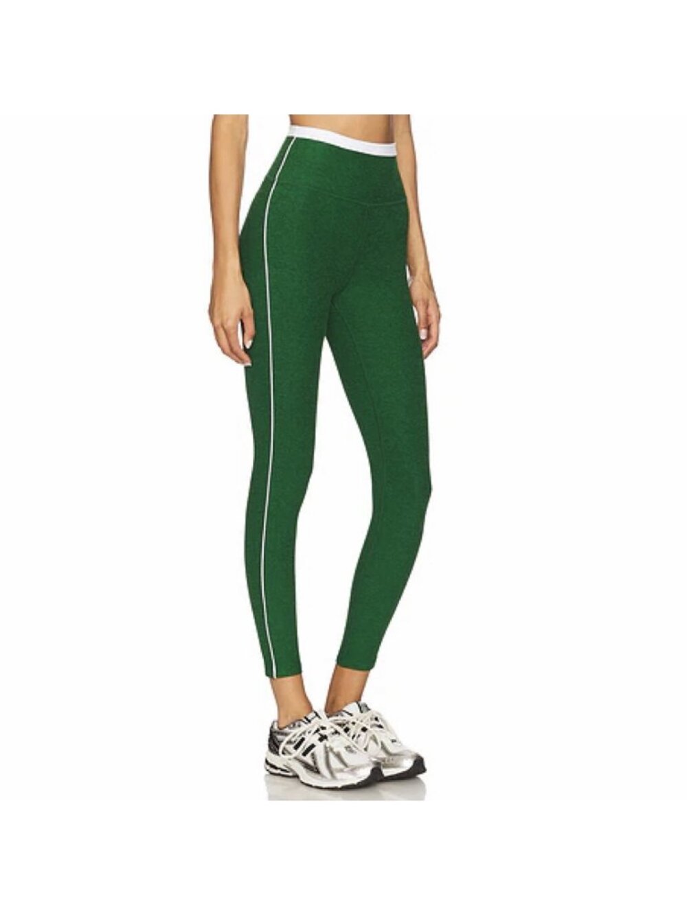 Beyond Yoga Green Spacedye Trophy High Waisted Leggings Green White Stripe Sz XS